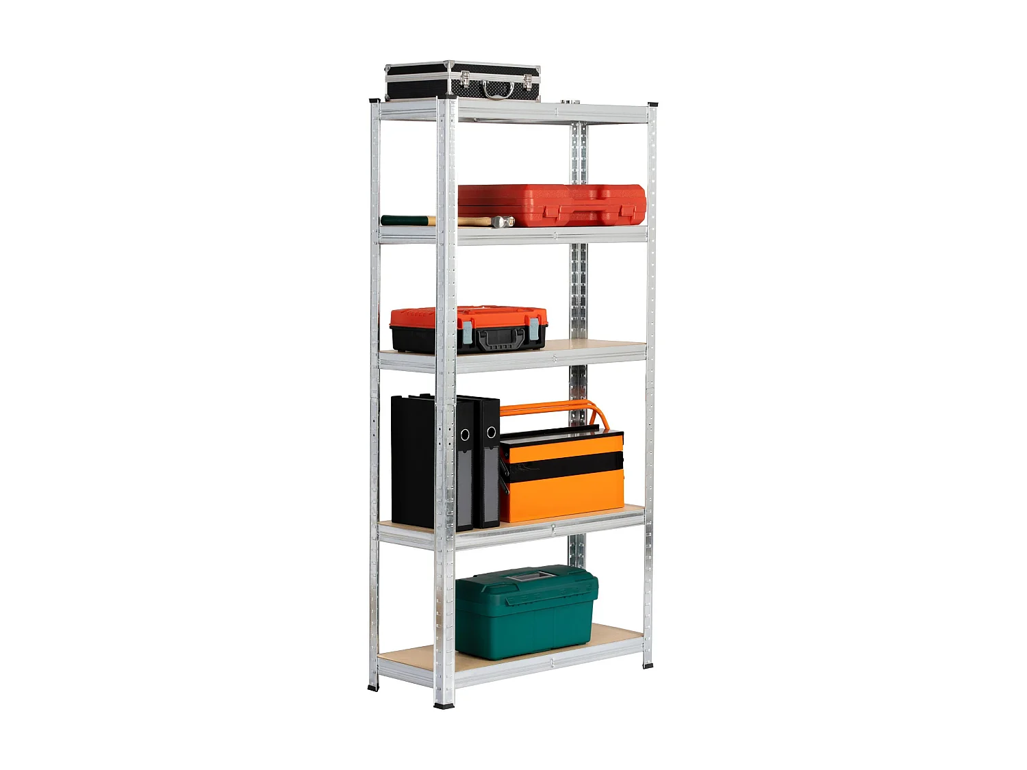 Étagère modulable 70 cm acier galvanisé charge maximale 875kg - L70xP30xH154 cm