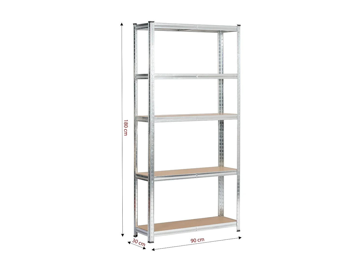 Étagère modulable 90 cm acier galvanisé charge maximale 875kg - L90xP30xH180 cm