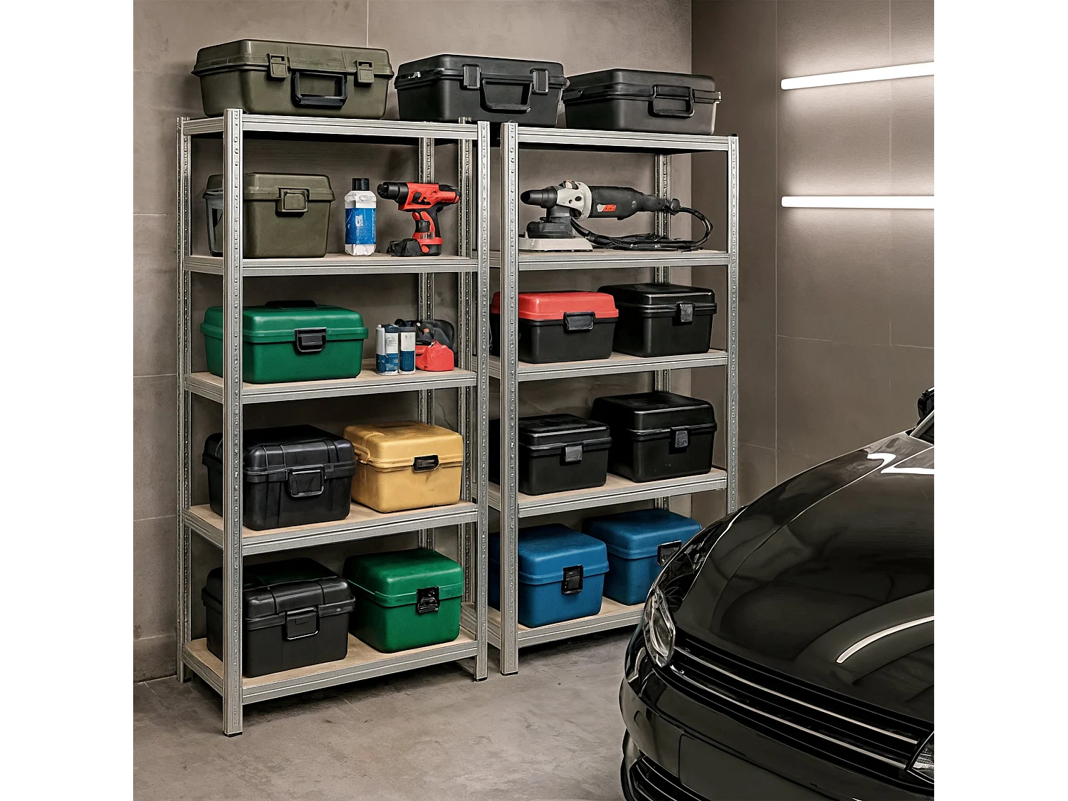 Étagère modulable 90 cm acier galvanisé charge maximale 875kg - L90xP30xH180 cm