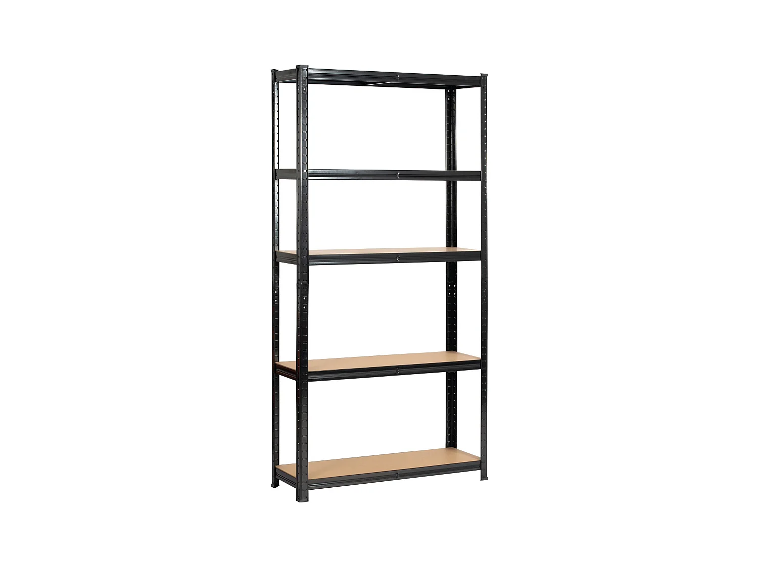 AKORD Scaffale garage in metallo  acciao nero 5 ripiani in colore legno per carichi fino a 875kg 90x30x180 cm
