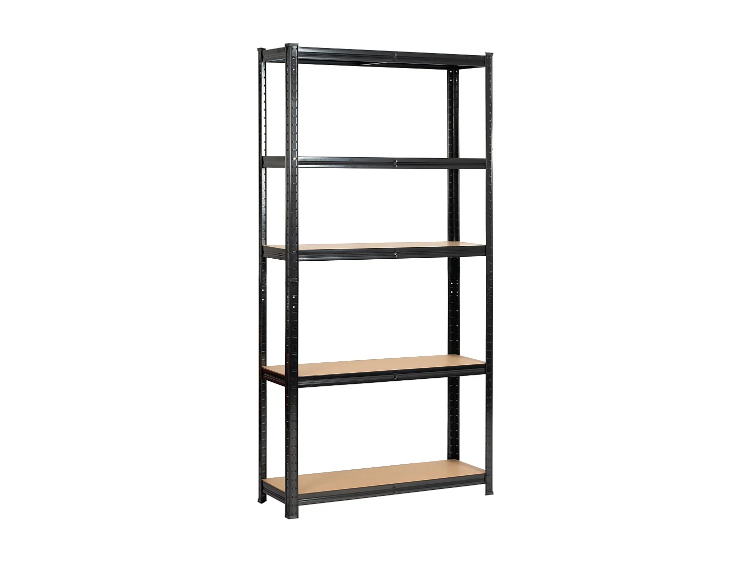 AKORD Scaffale garage in metallo  acciao nero 5 ripiani in colore legno per carichi fino a 875kg 90x30x180 cm