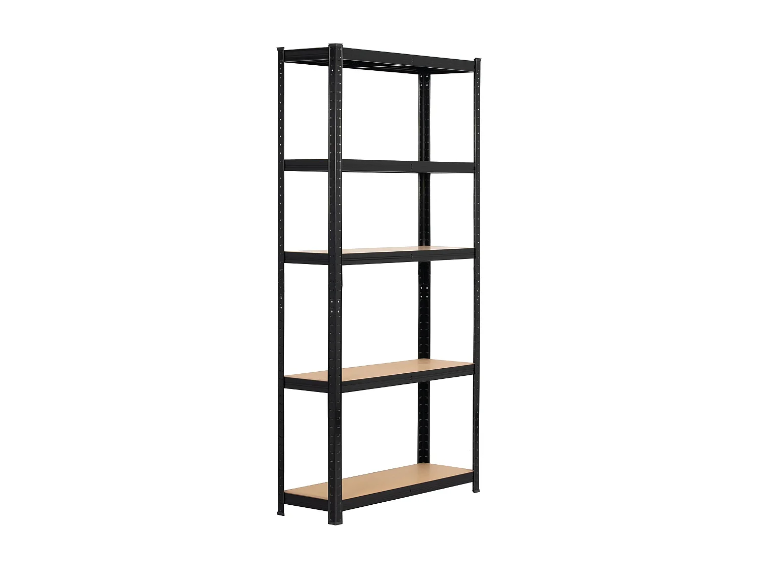 AKORD Scaffale garage in metallo  acciao nero 5 ripiani in colore legno per carichi fino a 875kg 90x30x180 cm