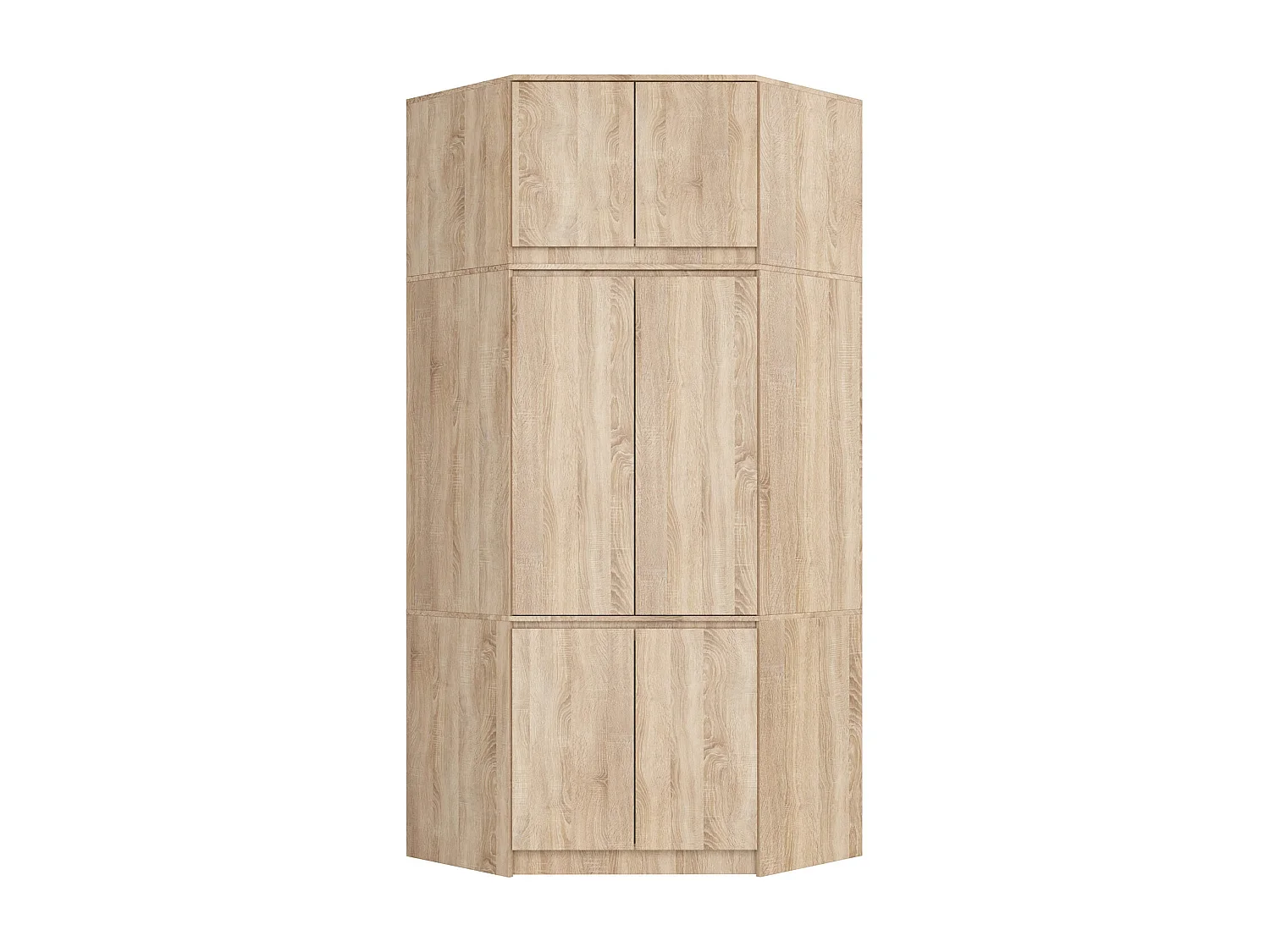 Armoire d'angle avec surmeuble AKORD S100 Chêne Sonoma 100 cm 6 portes 100x50x235 cm