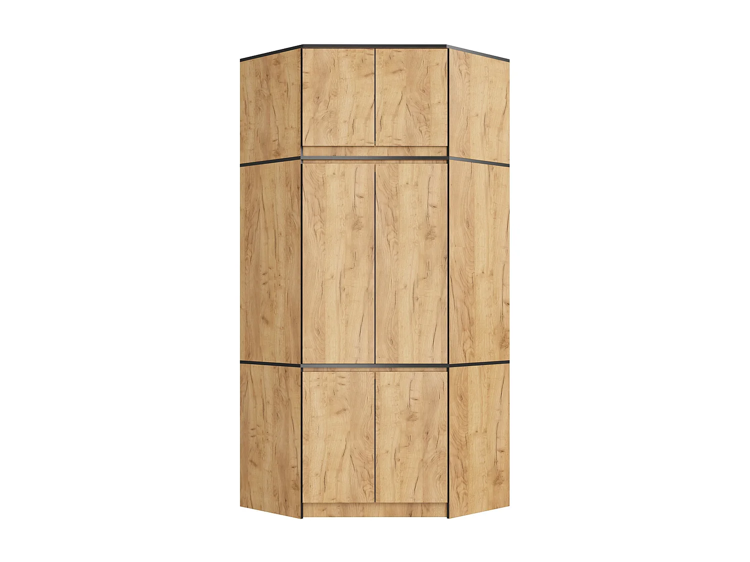 Hoekkledingkast S100 met Opzetstuk / AKORD Furniture Factory / Craft Eik / 100 x 235 x 50 cm