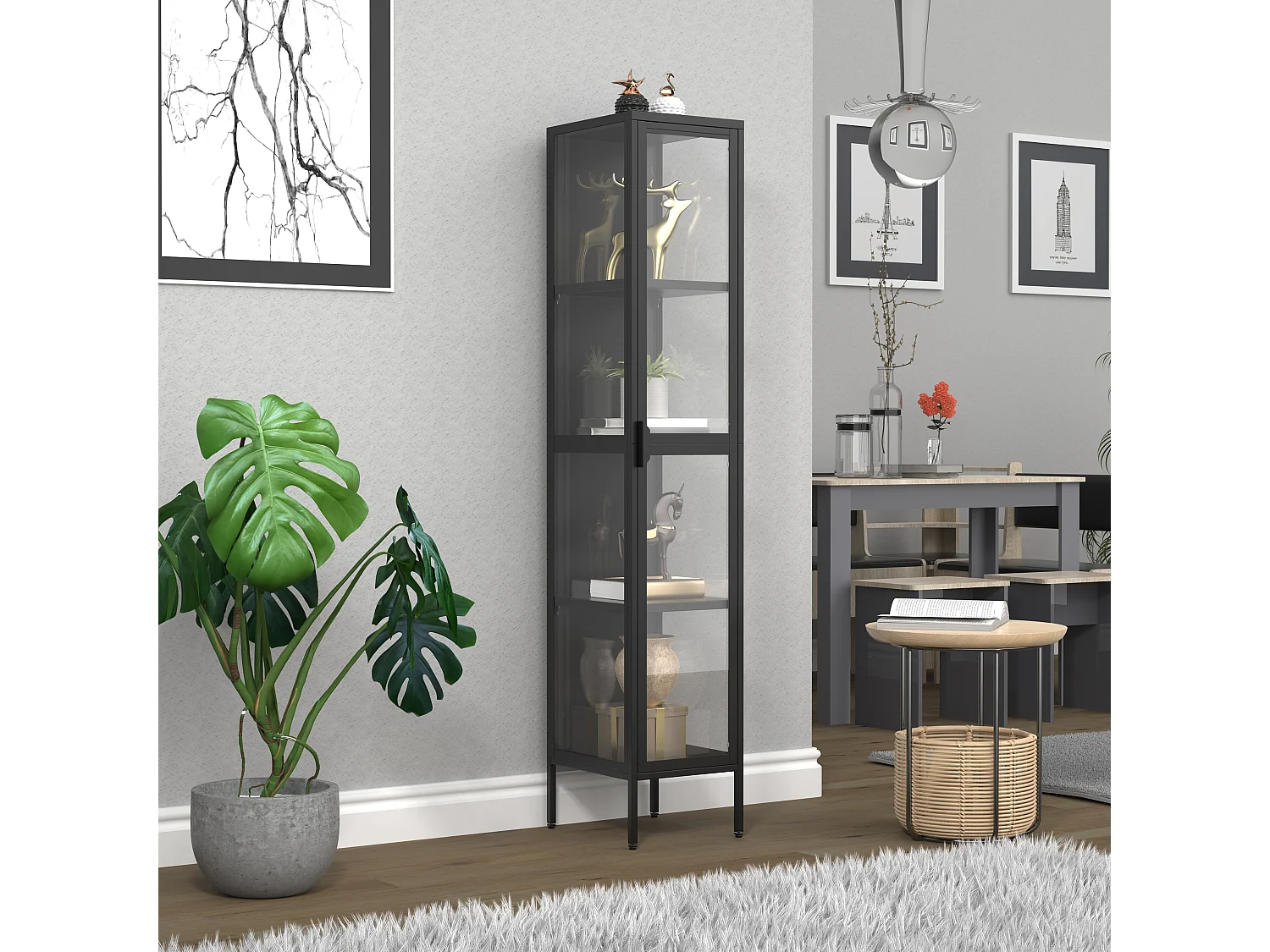 Stahl Glas Vitrine Schaukasten Floka XL