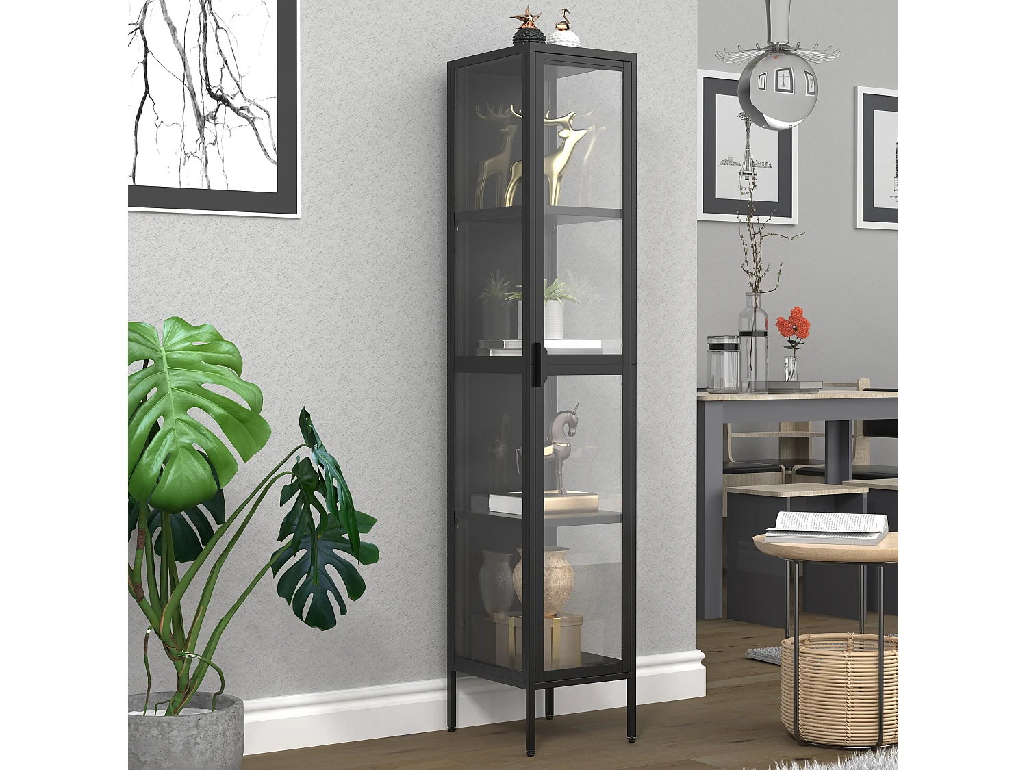 Stahl Glas Vitrine Schaukasten Floka XL