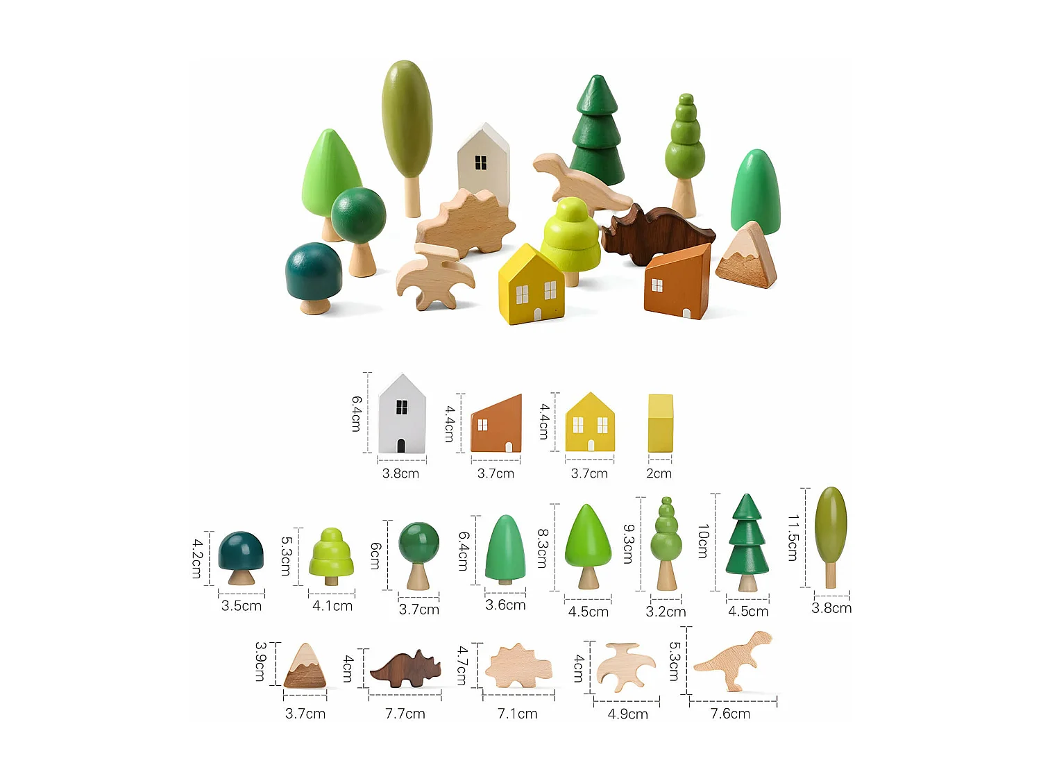 Gioco Set Foresta e Dinosauri per Bambini Rebecca Mobili Kunzea Dai 3 anni Legno Multicolore