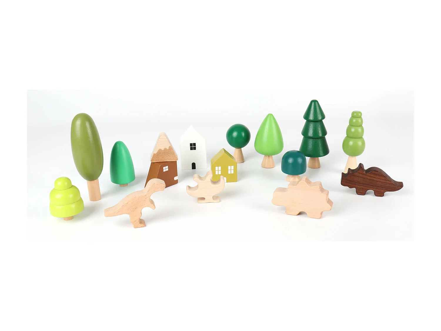 Juego Set de Bosque y Dinosaurios para Niños Rebecca Mobili Kunzea A partir de 3 años Madera Multicolor