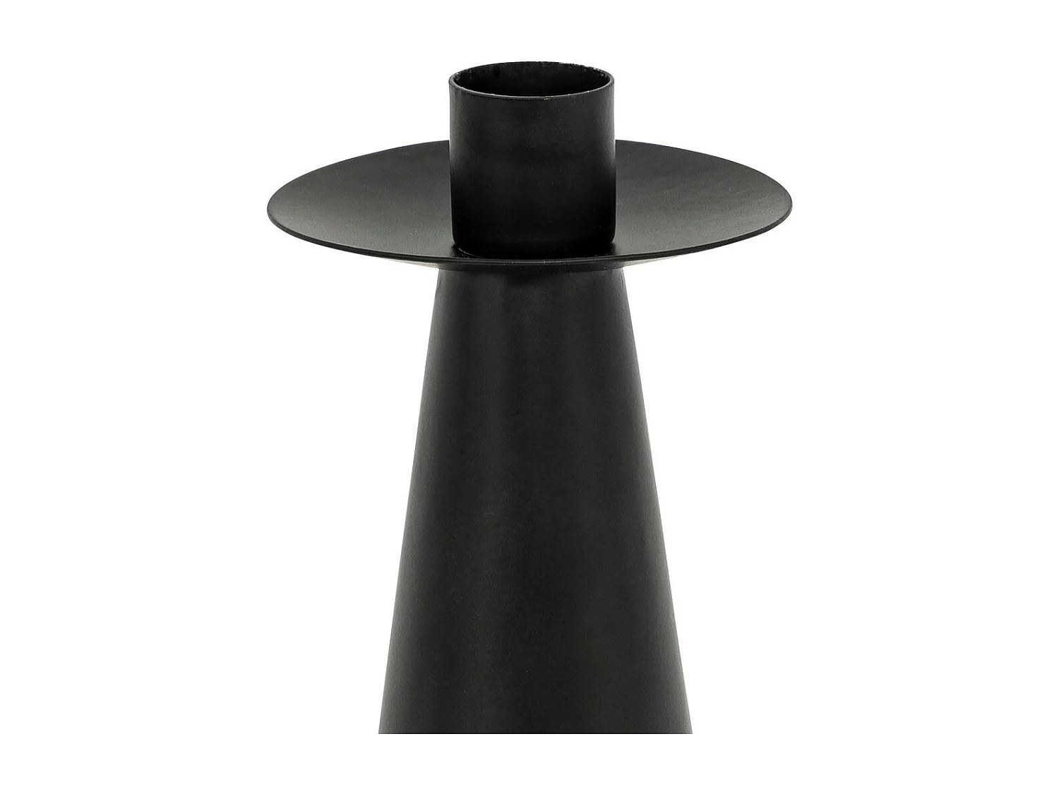 Lot de 2 Bougeoirs Chandeliers en métal noir mat H 20 et H 24 cm