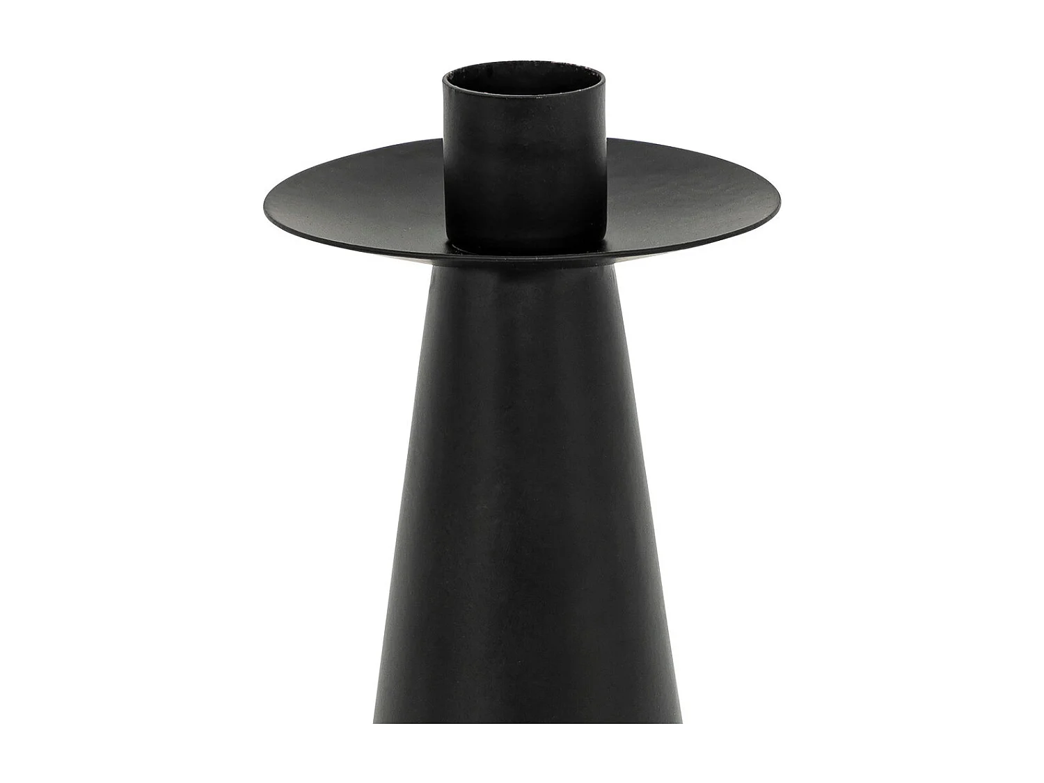 Lot de 2 Bougeoirs Chandeliers en métal noir mat H 20 et H 24 cm