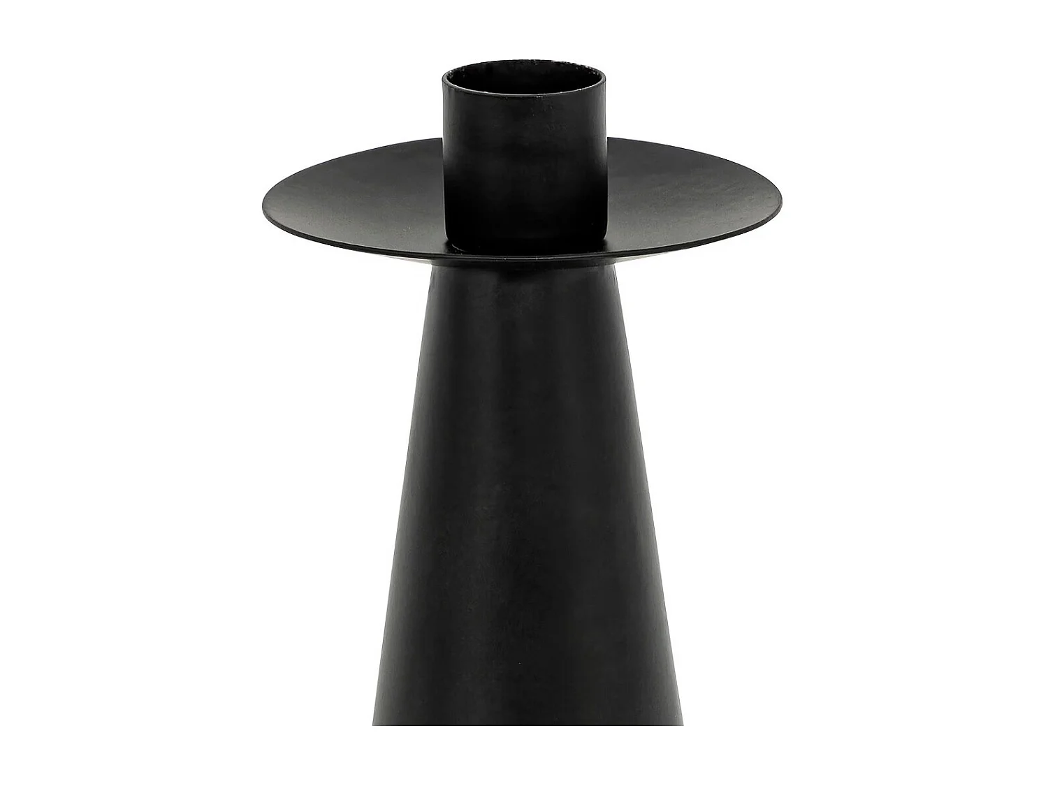 Lot de 2 Bougeoirs Chandeliers en métal noir mat H 20 et H 24 cm