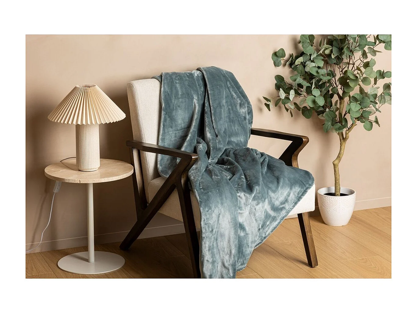 Plaid Flanelle Fourrure Bleu Clair 130 x 180 cm