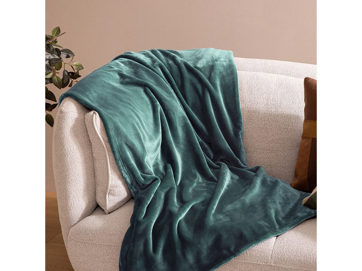 Plaid Flanelle Fourrure Bleu Clair 180 x 230 cm