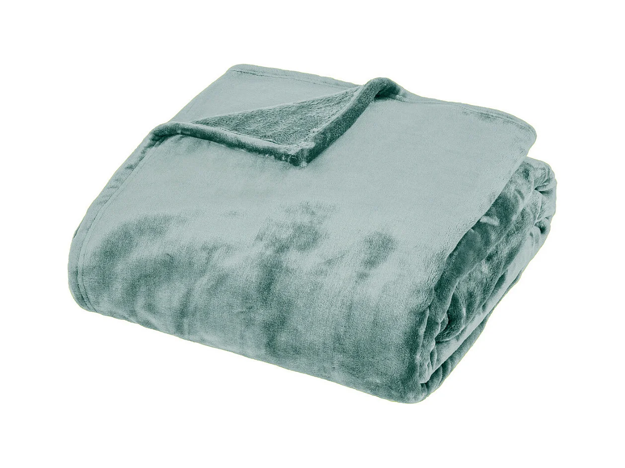 Plaid Flanelle Fourrure Bleu Clair 180 x 230 cm