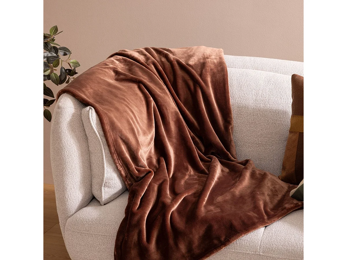 Plaid Flanelle Fourrure Marron 180 x 230 cm