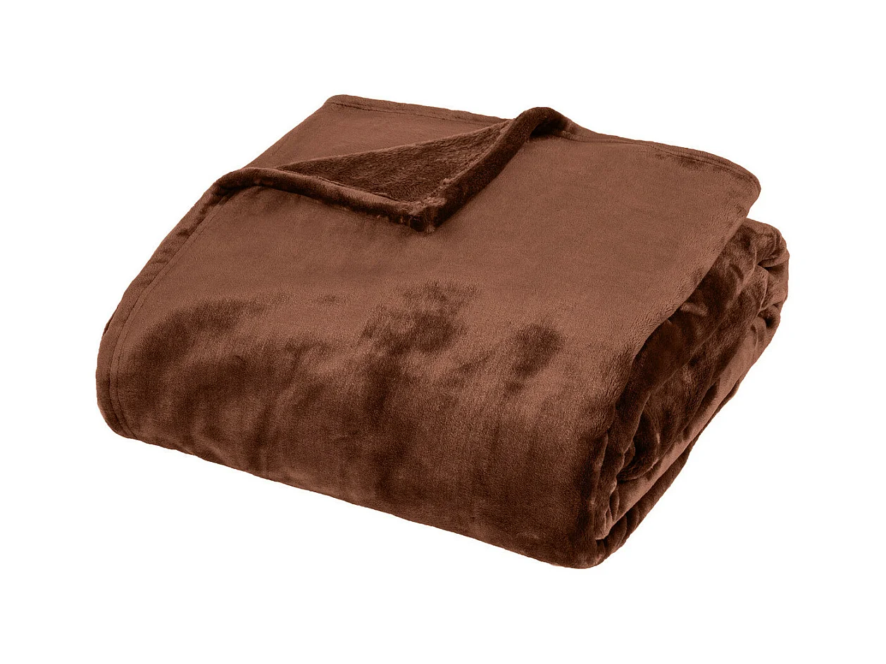 Plaid Flanelle Fourrure Marron 180 x 230 cm