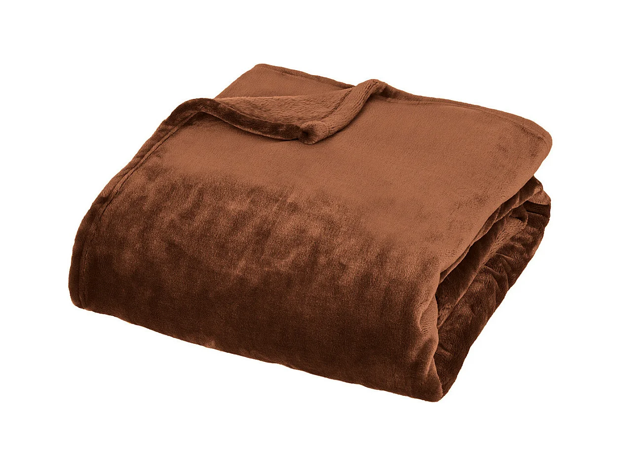 Plaid Flanelle Fourrure Marron Auburn 130 x 180 cm