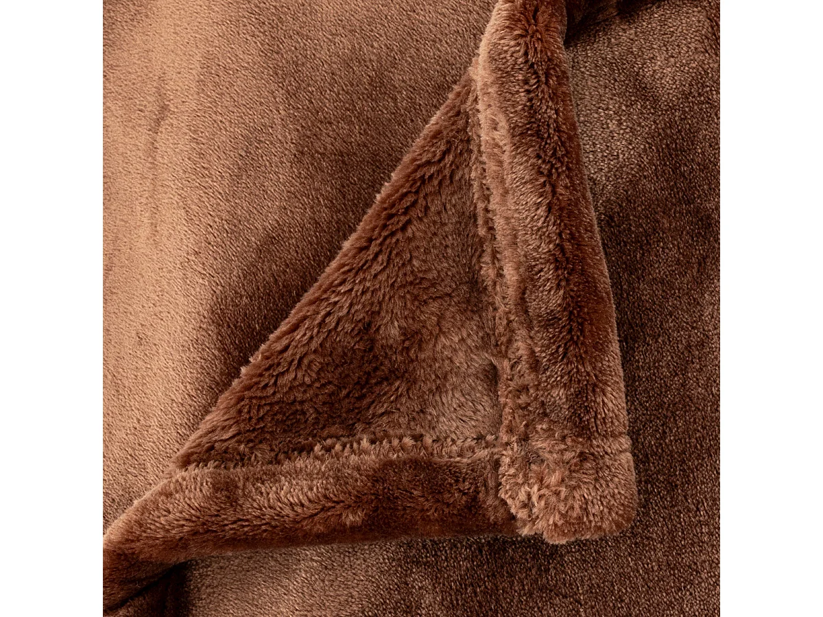 Plaid Flanelle Fourrure Marron Auburn 130 x 180 cm