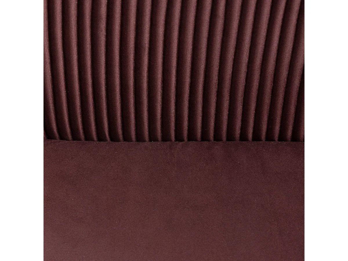 Fauteuil en Velours Prune plissé et pieds en métal noir