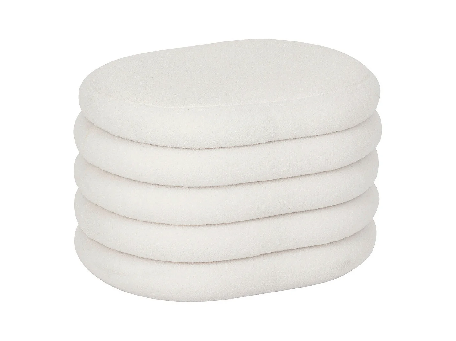 Pouf avec coffre en tissu à bouclettes Blanc 59 x 45 cm