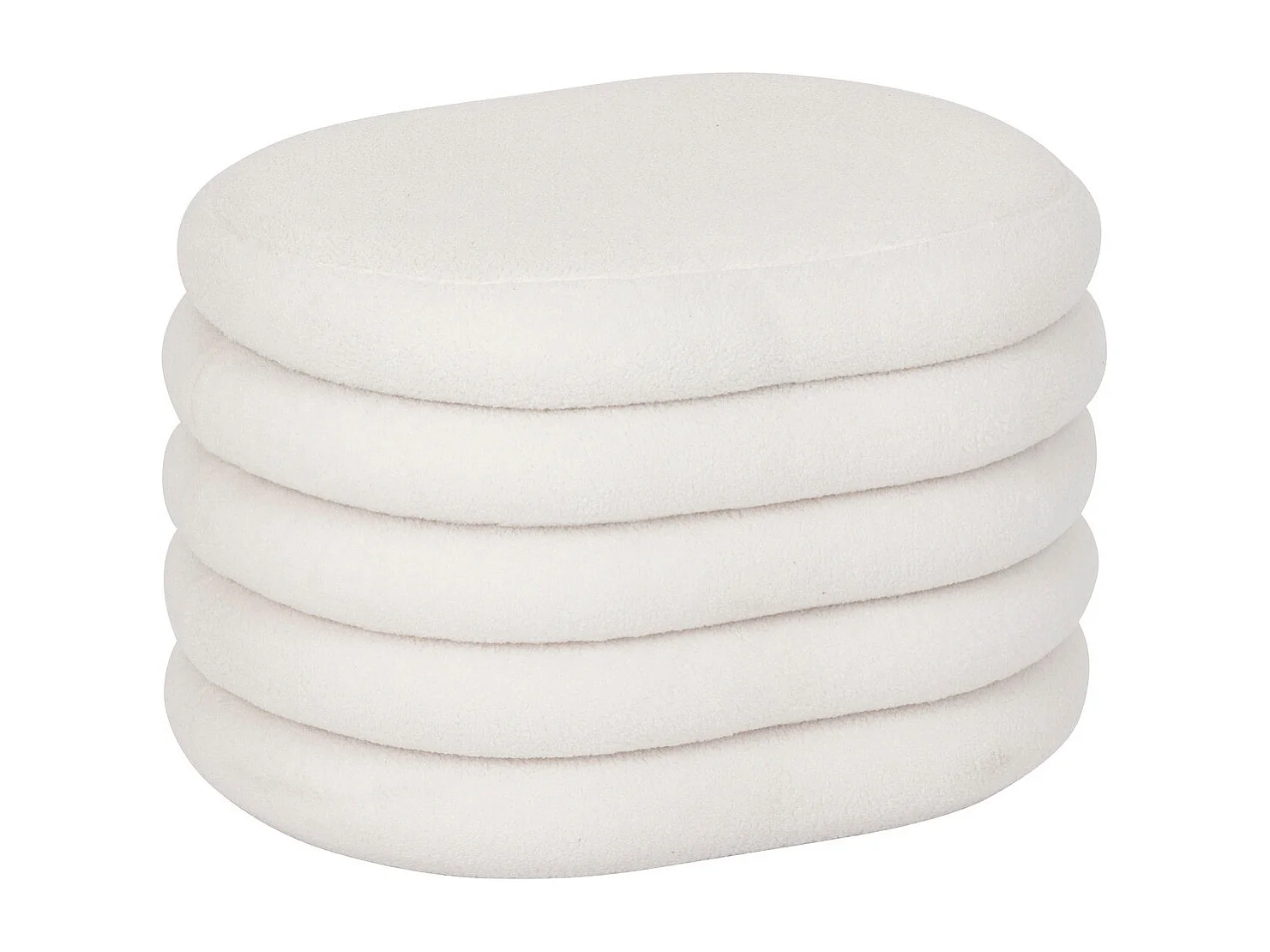 Pouf avec coffre en tissu à bouclettes Blanc 59 x 45 cm