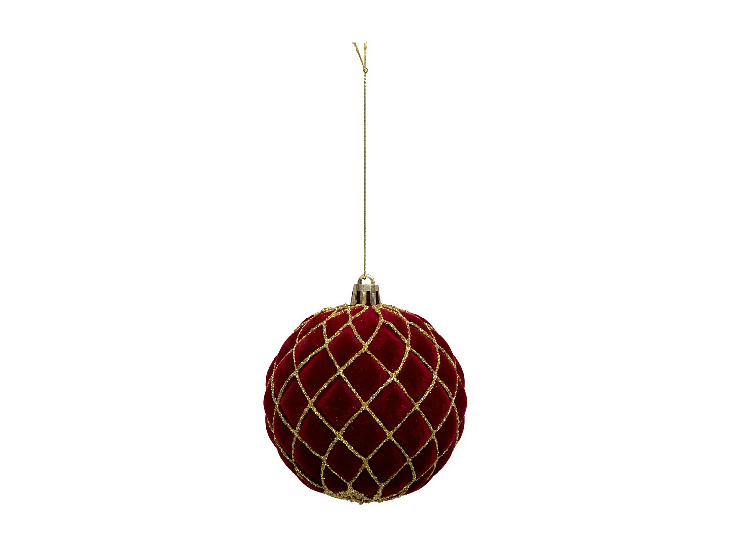 Déco de Sapin Coffret 9 Boules de Noël pailletées D 8 cm Rouge et Vert