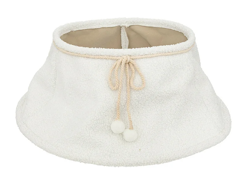 Cache Pied de sapin en Bouclettes Blanche D 56 cm