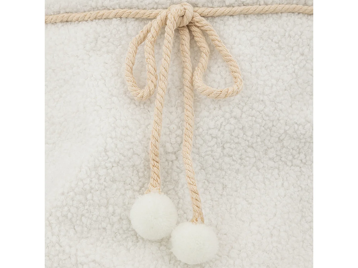 Cache Pied de sapin en Bouclettes Blanche D 56 cm