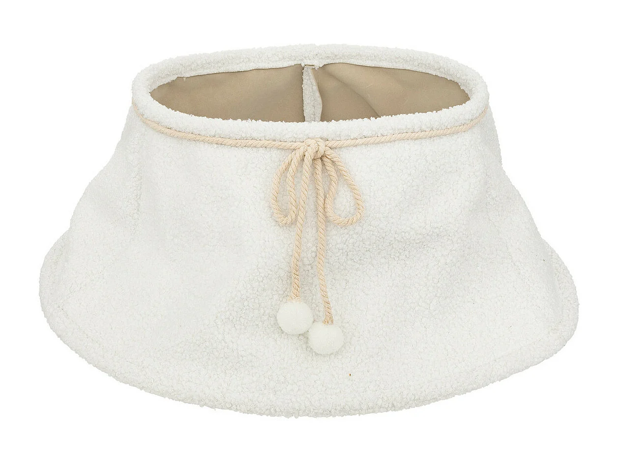 Cache Pied de sapin en Bouclettes Blanche D 56 cm