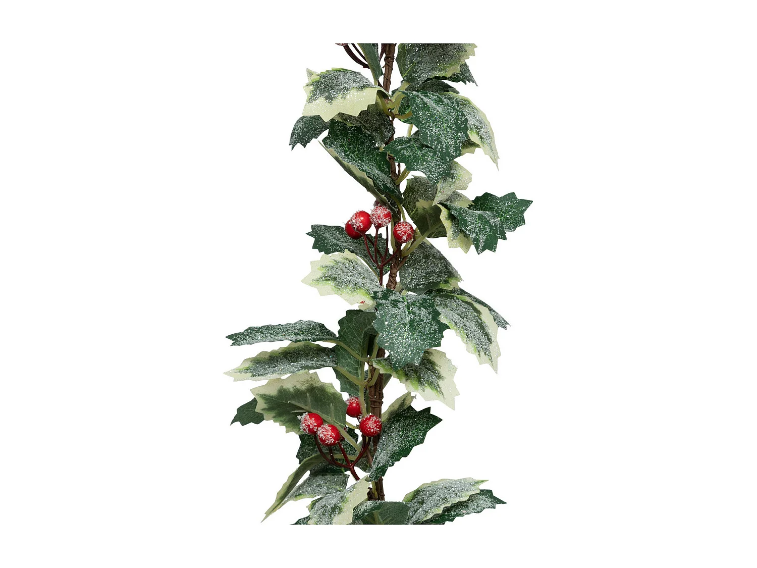 Guirlande artificelle de Houx effet givré L 180 cm