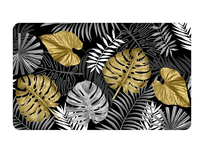 Tapis Déco Imprimé "Blue Bay" 45x75cm Noir