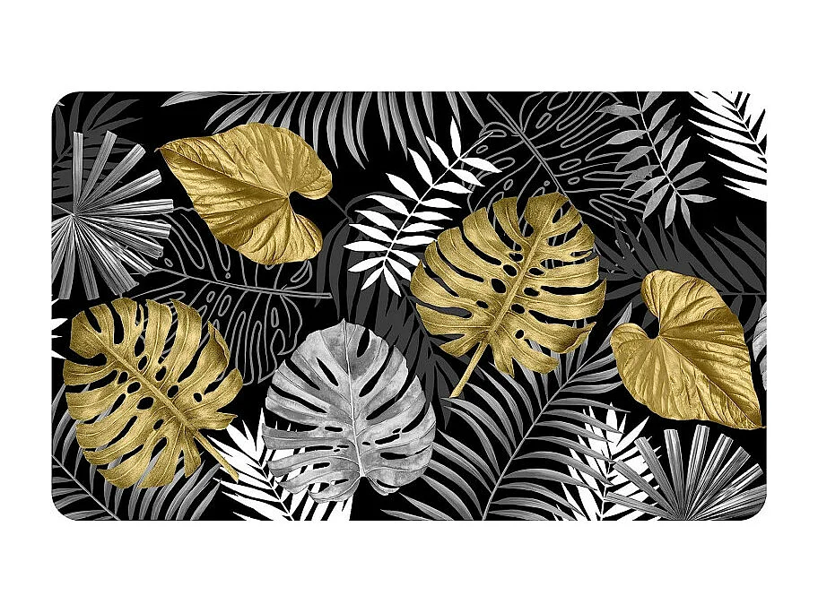 Tapis Déco Imprimé "Blue Bay" 45x75cm Noir