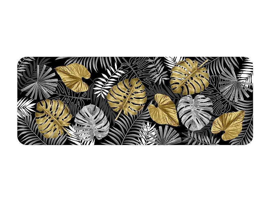 Tapis Déco Imprimé "Blue Bay" 45x120cm Noir