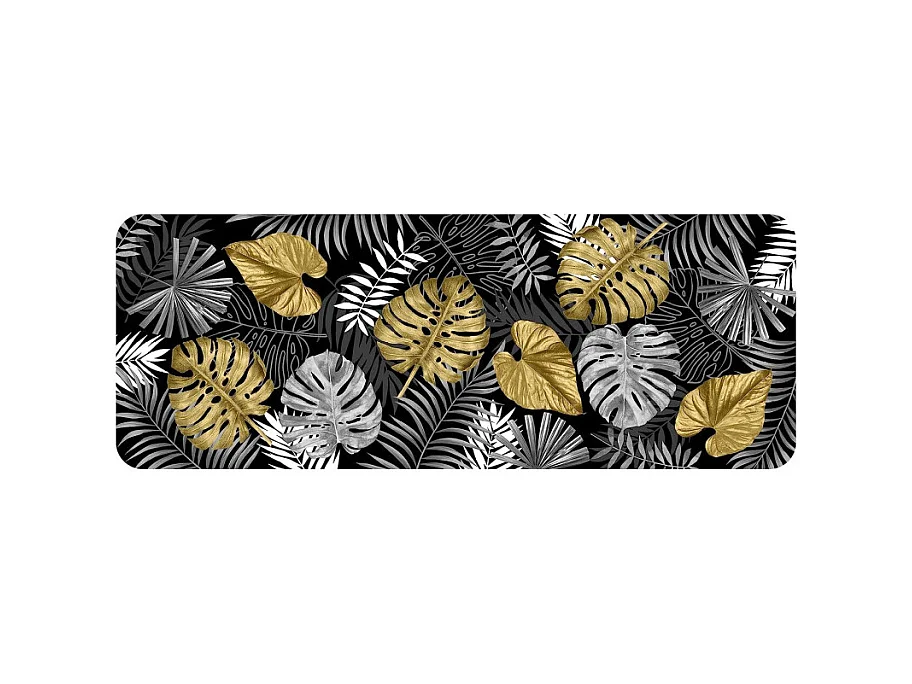 Tapis Déco Imprimé "Blue Bay" 45x120cm Noir