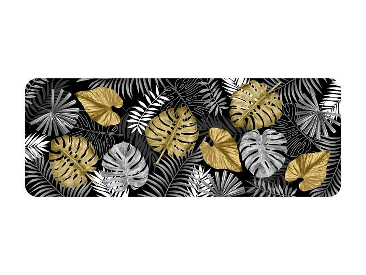 Tapis Déco Imprimé "Blue Bay" 45x120cm Noir