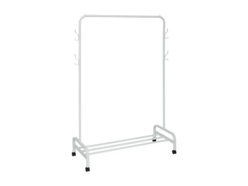 Portant à Vêtements en Métal "Patères" 160cm Blanc
