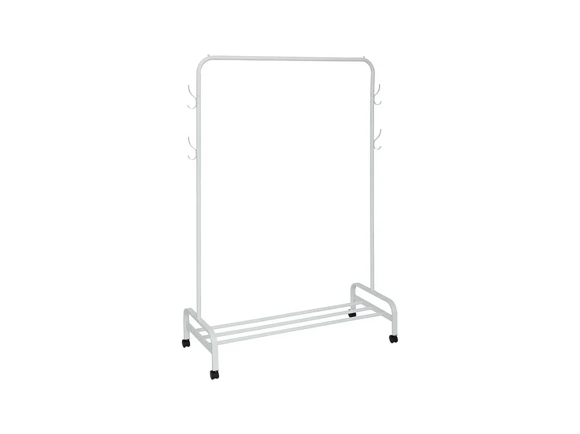 Portant à Vêtements en Métal "Patères" 160cm Blanc