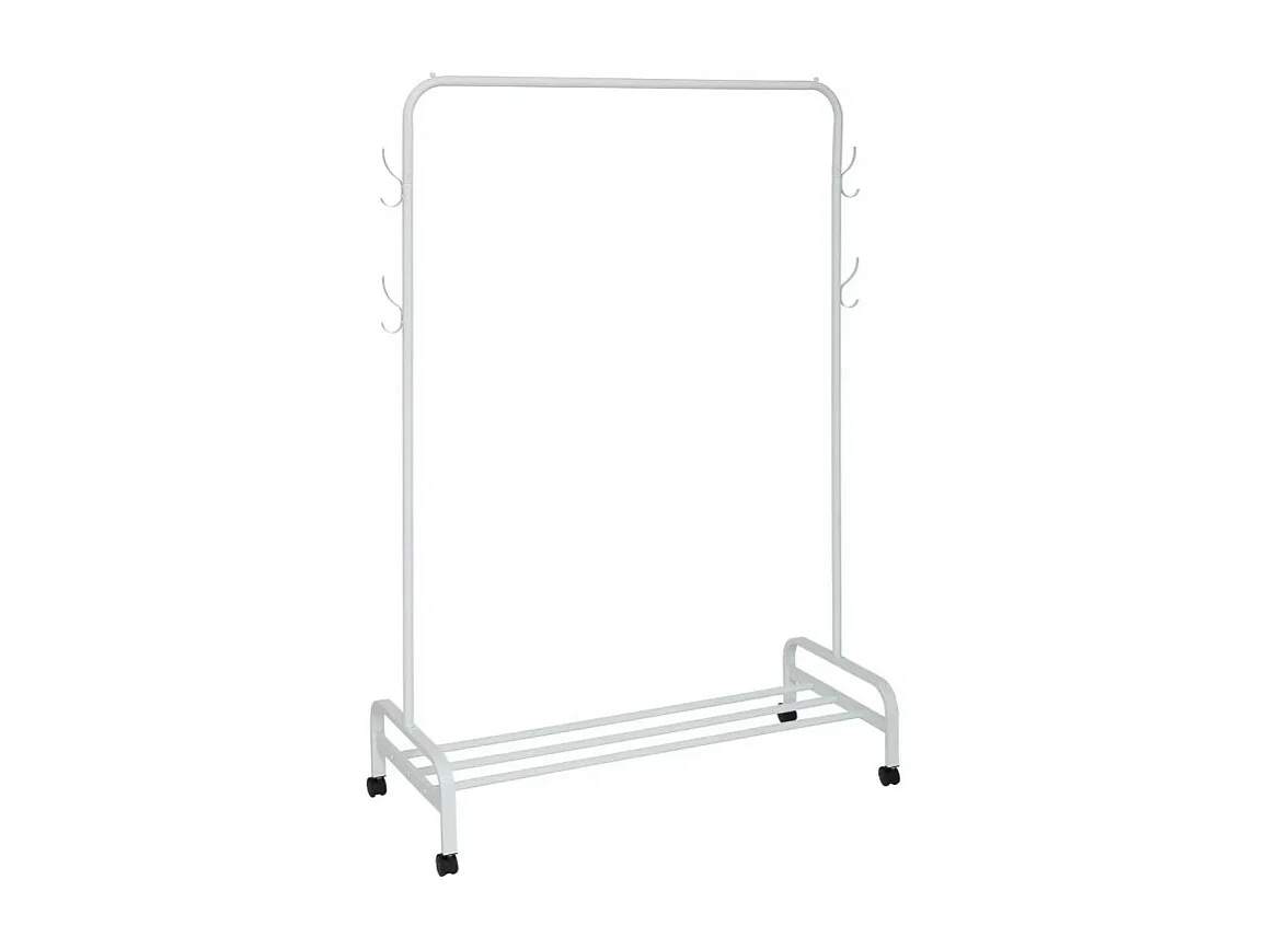 Portant à Vêtements en Métal "Patères" 160cm Blanc