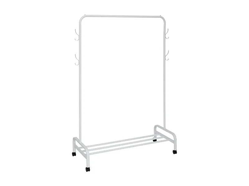 Portant à Vêtements en Métal "Patères" 160cm Blanc