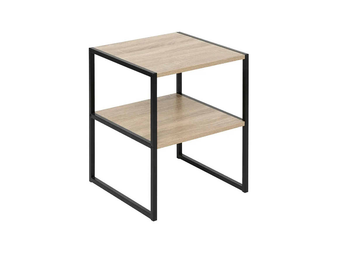 Table de Chevet Avec Étagère "Aliaj" 50cm Naturel