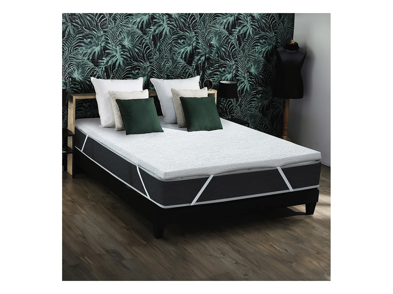Surmatelas déhoussable Duo Latex + Mémoire de forme Dimensions - 160 x 200 cm