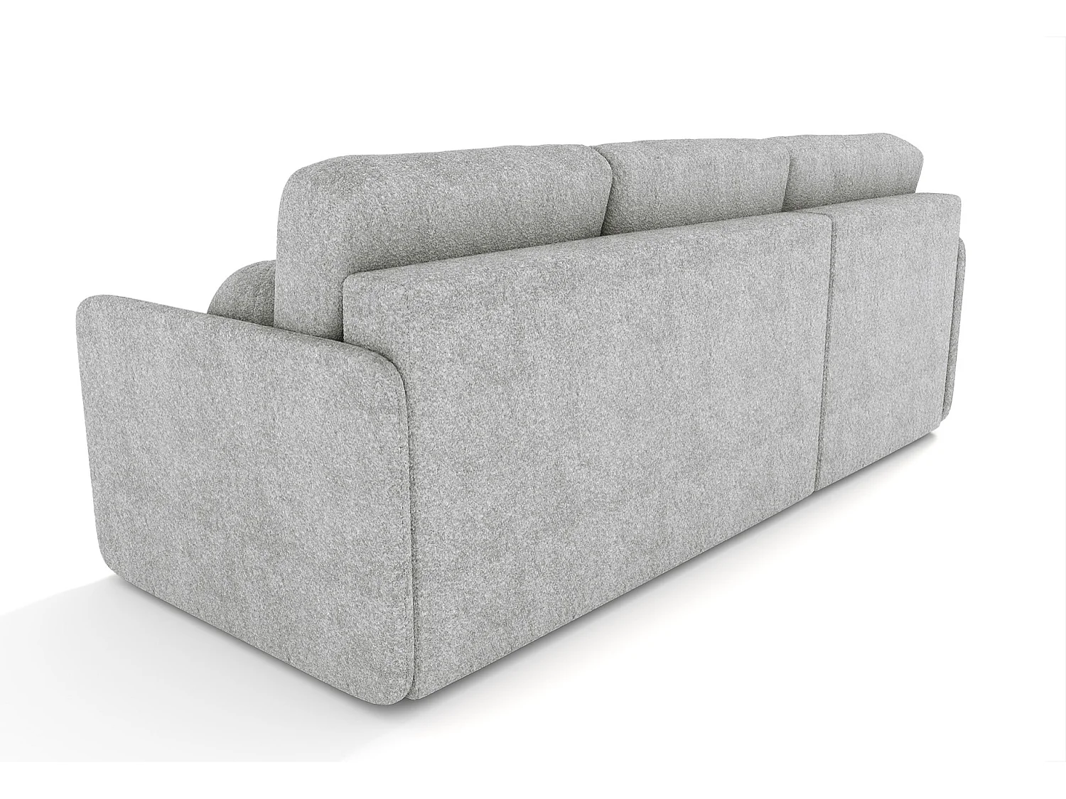 Ecksofa mit Schlaffunktion - Bouclé-Bezug in Grau - BLOOM