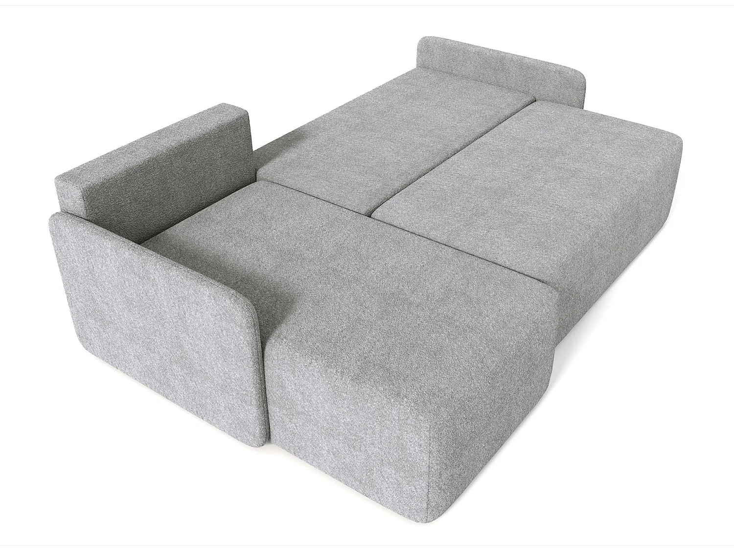 Canapé d'angle réversible convertible 3 places en tissu gris