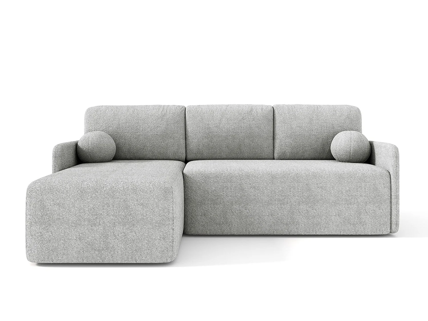 Canapé d'angle réversible convertible 3 places en tissu gris