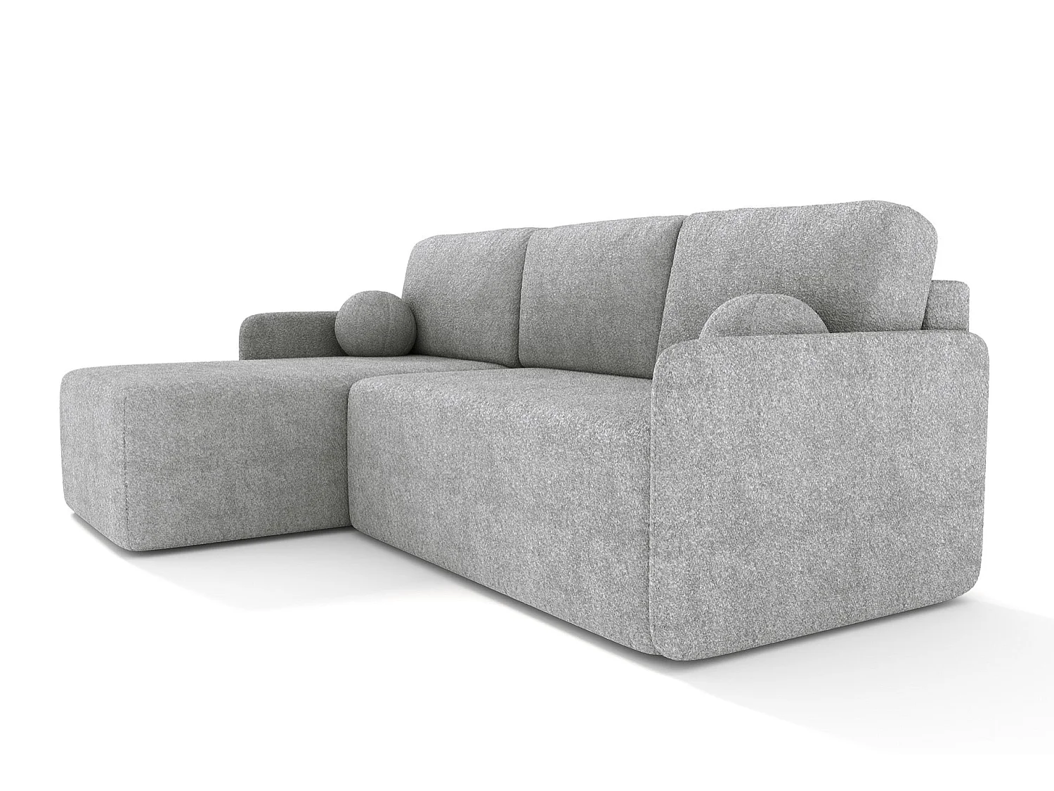 Canapé d'angle réversible convertible 3 places en tissu gris
