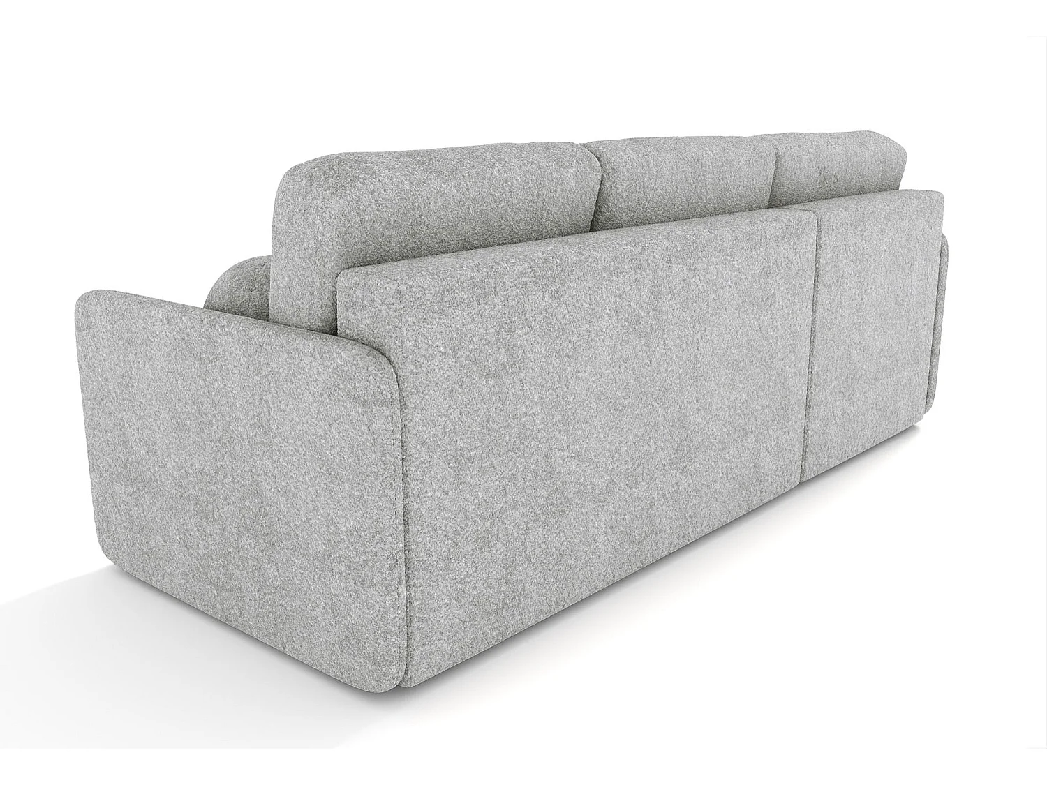 Canapé d'angle réversible convertible 3 places en tissu gris