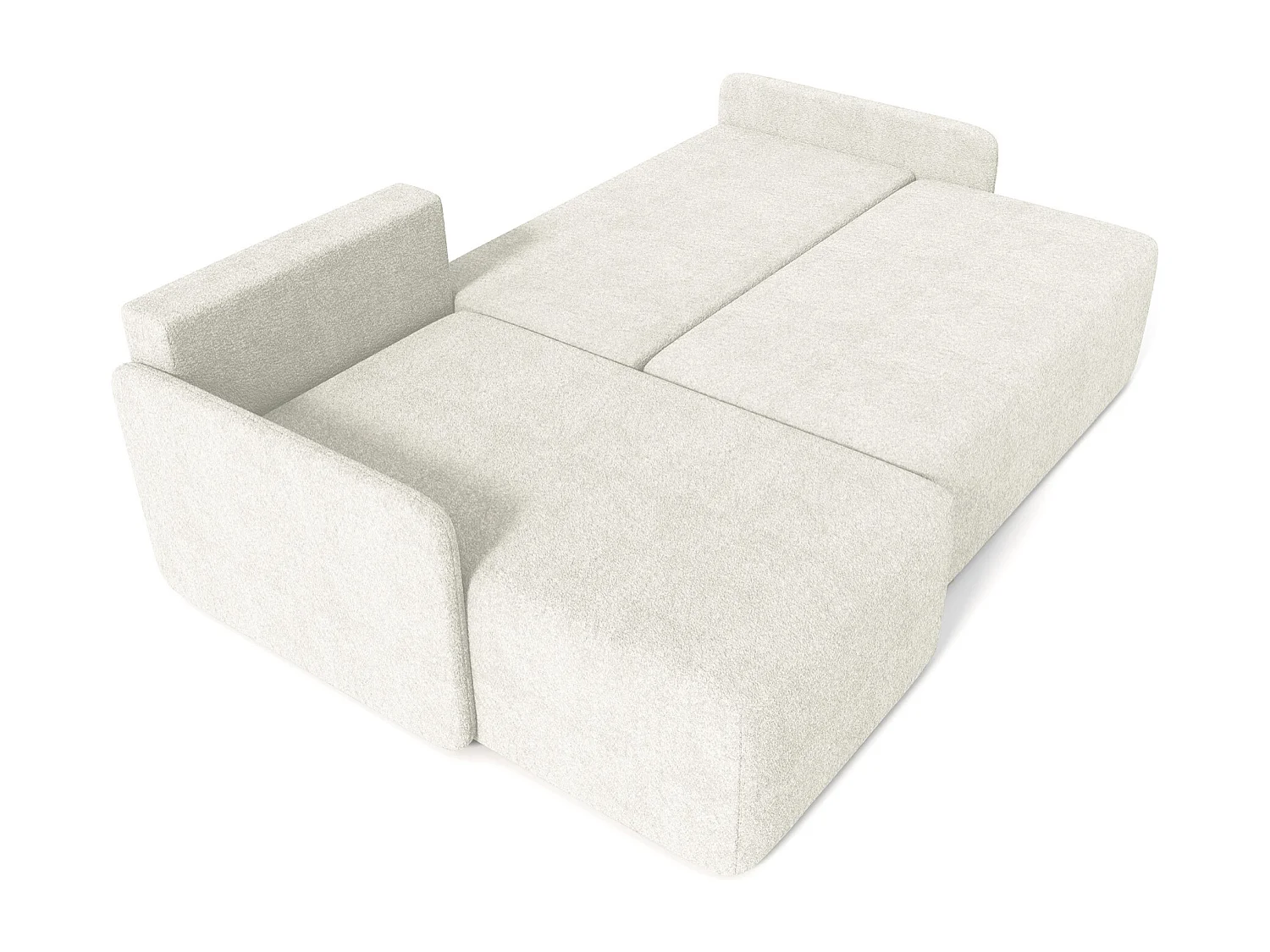Canapé d'angle réversible - en bouclette crème - BLOOM