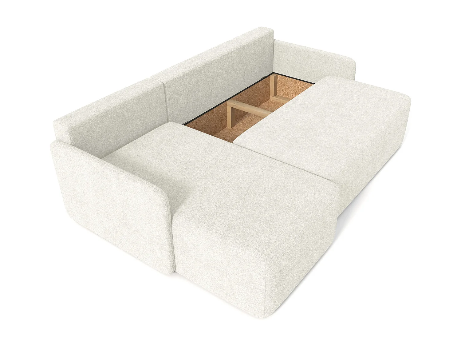 Canapé d'angle réversible - en bouclette crème - BLOOM