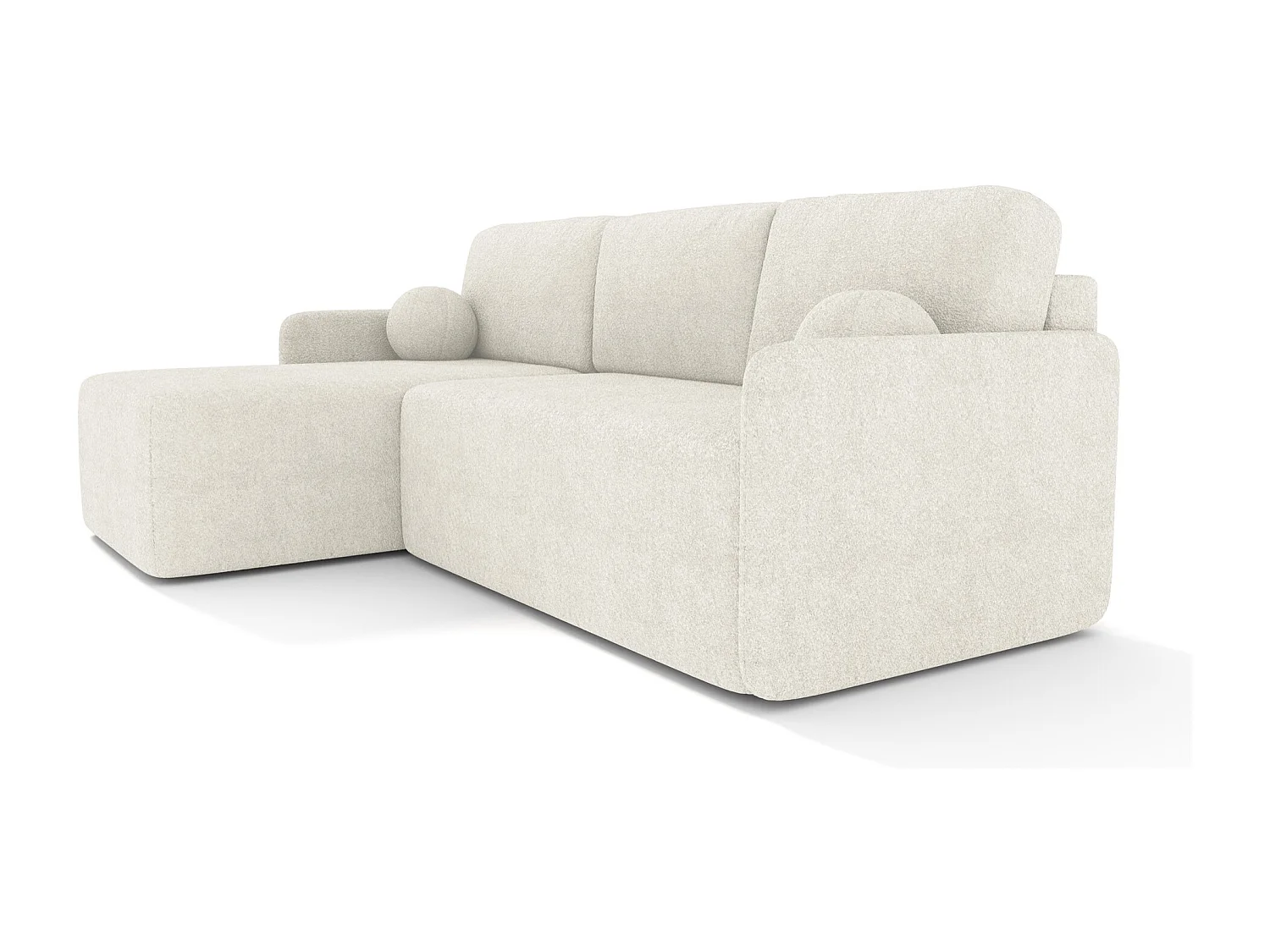 Canapé d'angle réversible - en bouclette crème - BLOOM