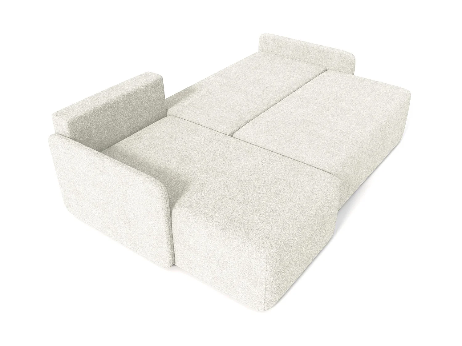 Canapé d'angle réversible convertible 3 places en tissu crème